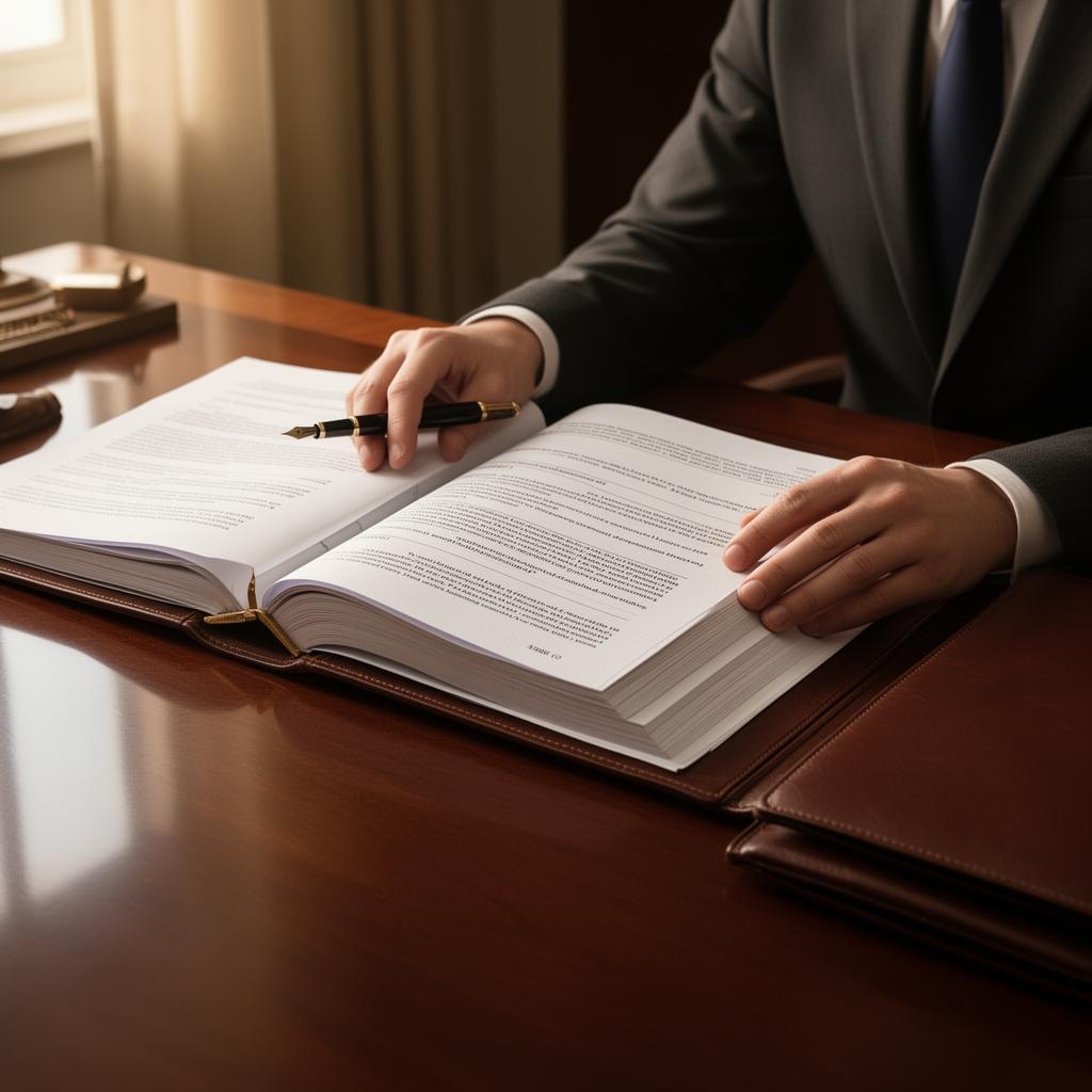 Attorney reviewing an immigration case file