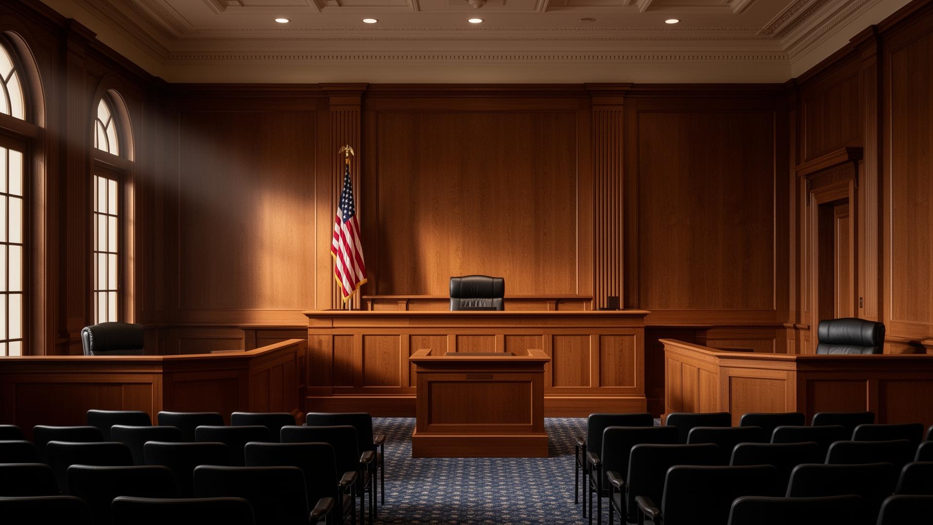 Refined federal courtroom interior